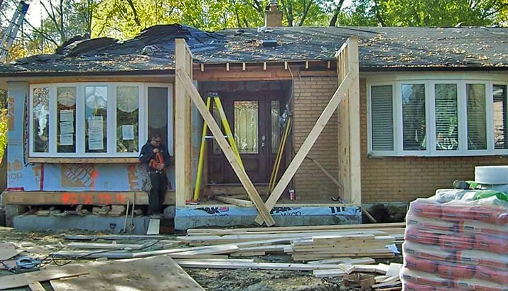 Residential Rebuild image of new home being built.